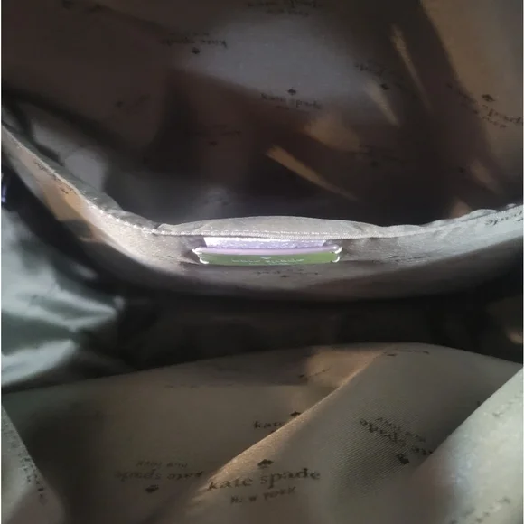 Kate Spade New York Quilted Green Nylon Puffer Mini/Medium Zip Backpack - Picture 8 of 15